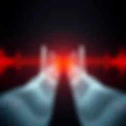 Abstract representation of sound waves emphasizing high frequencies