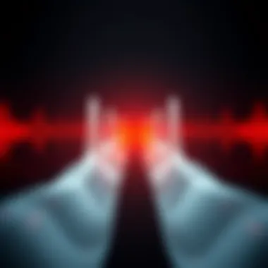 Exploring High-Frequency Sound Waves Abstract representation of sound waves emphasizing high frequencies