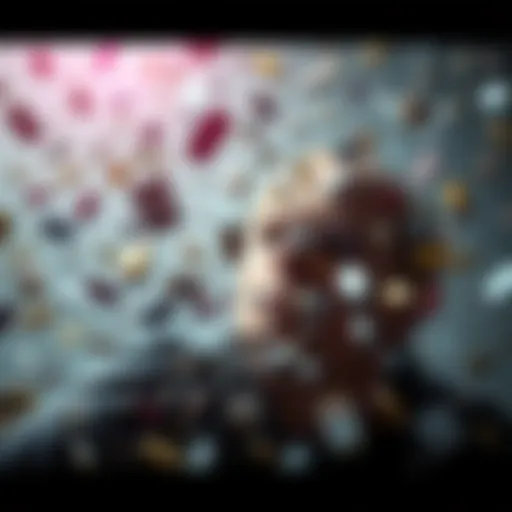 An abstract representation of scattered thoughts and distractions
