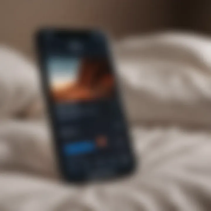 Close-up of a smartphone displaying a sleep recording app interface.