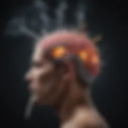 Visual representation of nicotine addiction with brain activity