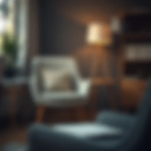 Counseling Environment A serene office setting with a comfortable chair and a notebook.