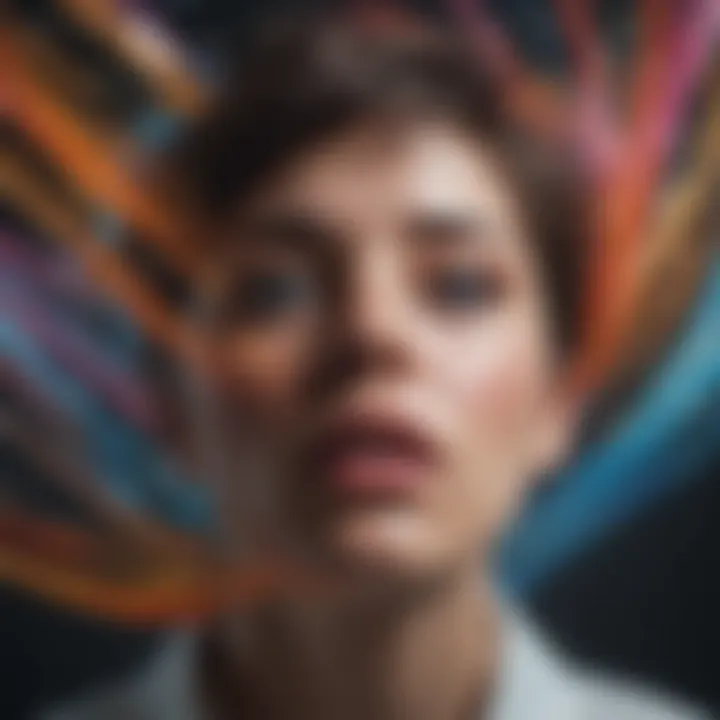 An abstract depiction of anxiety with swirling colors