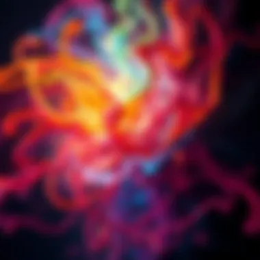The Depth of Empathic Emotions An abstract depiction of emotions swirling in vibrant colors.