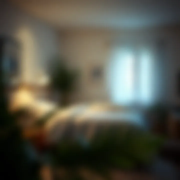 A serene bedroom environment promoting restful sleep.