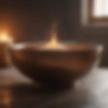 Energetic Resonance Close-up of vibrations resonating from an Indian meditation bowl