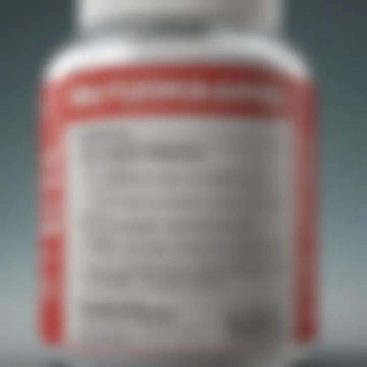 Close-up of warning label on liquid Ritalin packaging