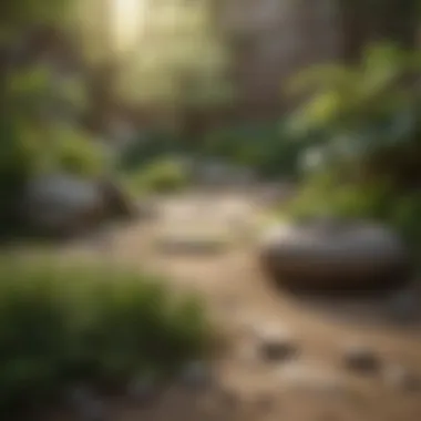 Serene Zen Garden Zen garden with peaceful greenery