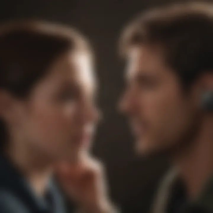 A couple practicing empathy through active listening.
