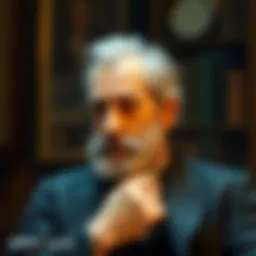 Portrait of William James contemplating philosophical ideas