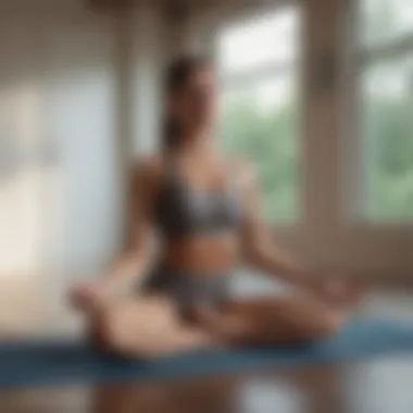 Person practicing yoga in serene environment