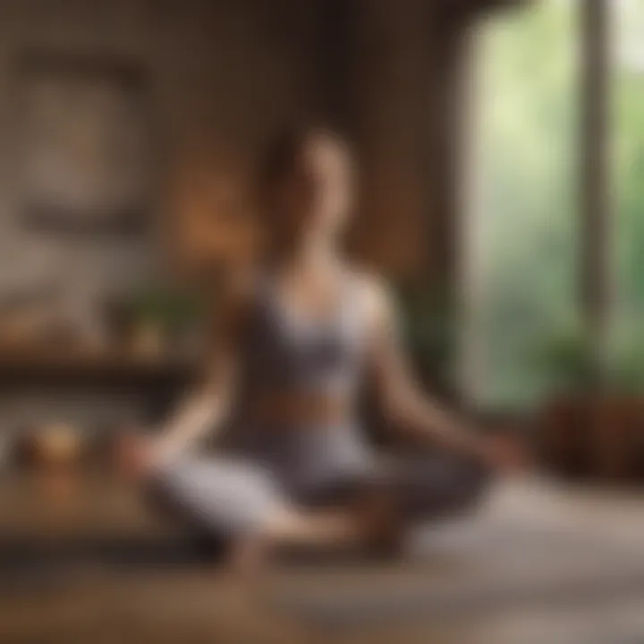 Woman practicing yoga in a peaceful setting