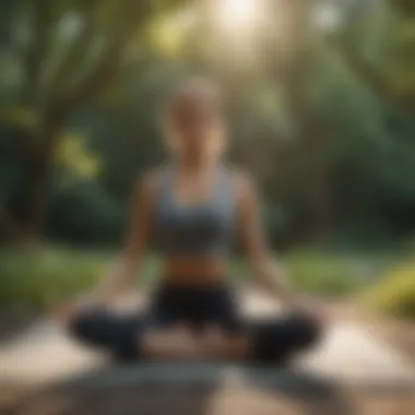 Woman practicing yoga in a serene natural setting