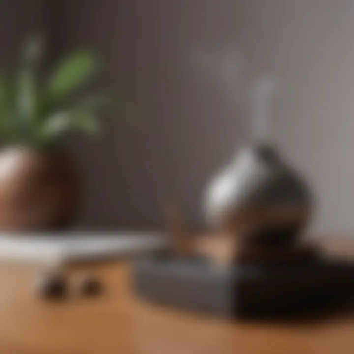 Zen-inspired incense holder in a minimalist setting