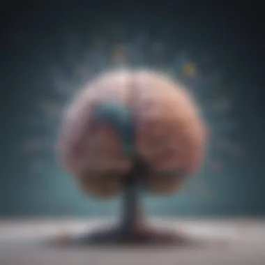 The Brain's Response to Antidepressants An abstract representation of the brain with chemicals